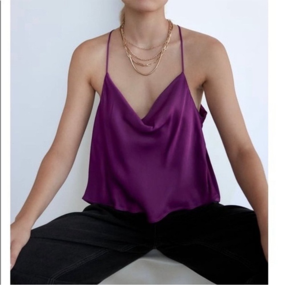 Zara Purple Backless Going Out Top